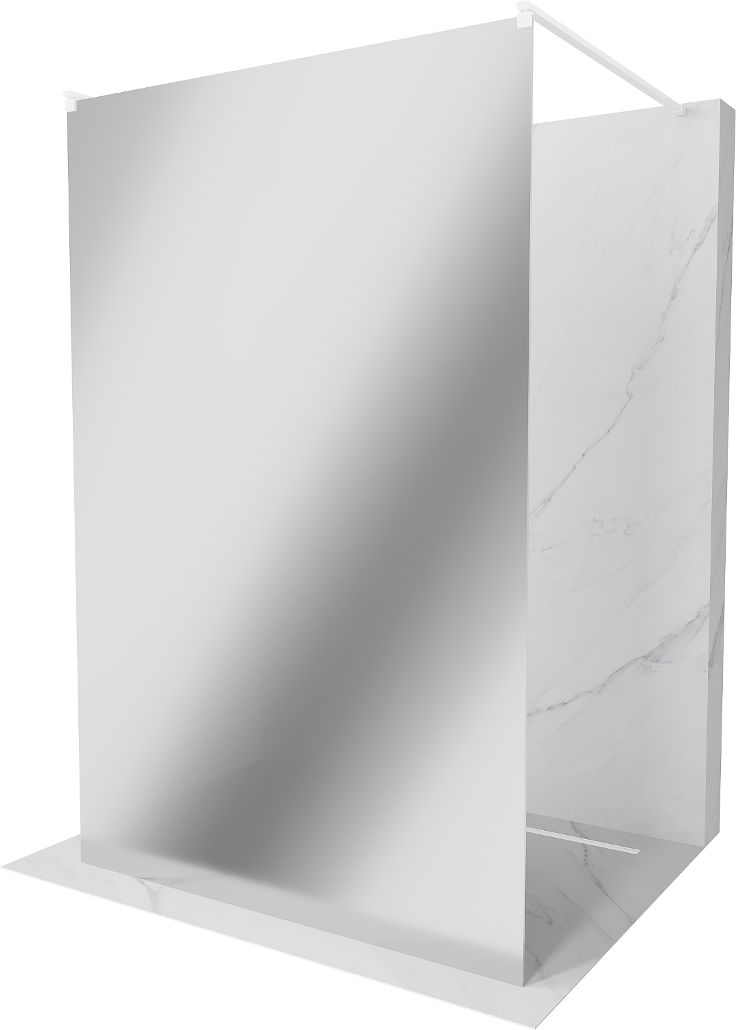 Mexen Kioto ścianka prysznicowa wolnostojąca 110 x 200 cm, lustro 8 mm, biała - 800-110-002-20-50