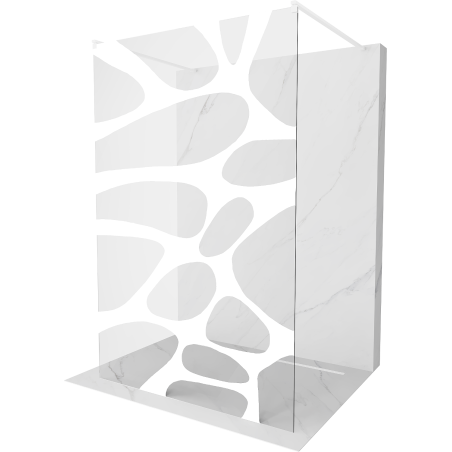 Mexen Kioto ścianka prysznicowa wolnostojąca 110 x 200 cm, biały wzór 8 mm, biała - 800-110-002-20-97