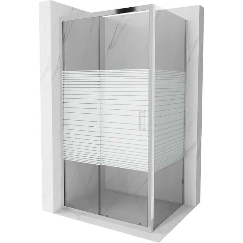 Mexen Apia kabina prysznicowa rozsuwana 110 x 90 cm, pasy, chrom - 840-110-090-01-20