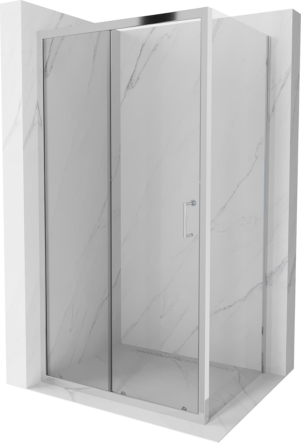 Mexen Apia kabina prysznicowa rozsuwana 100 x 80 cm, transparent, chrom - 840-100-080-01-00