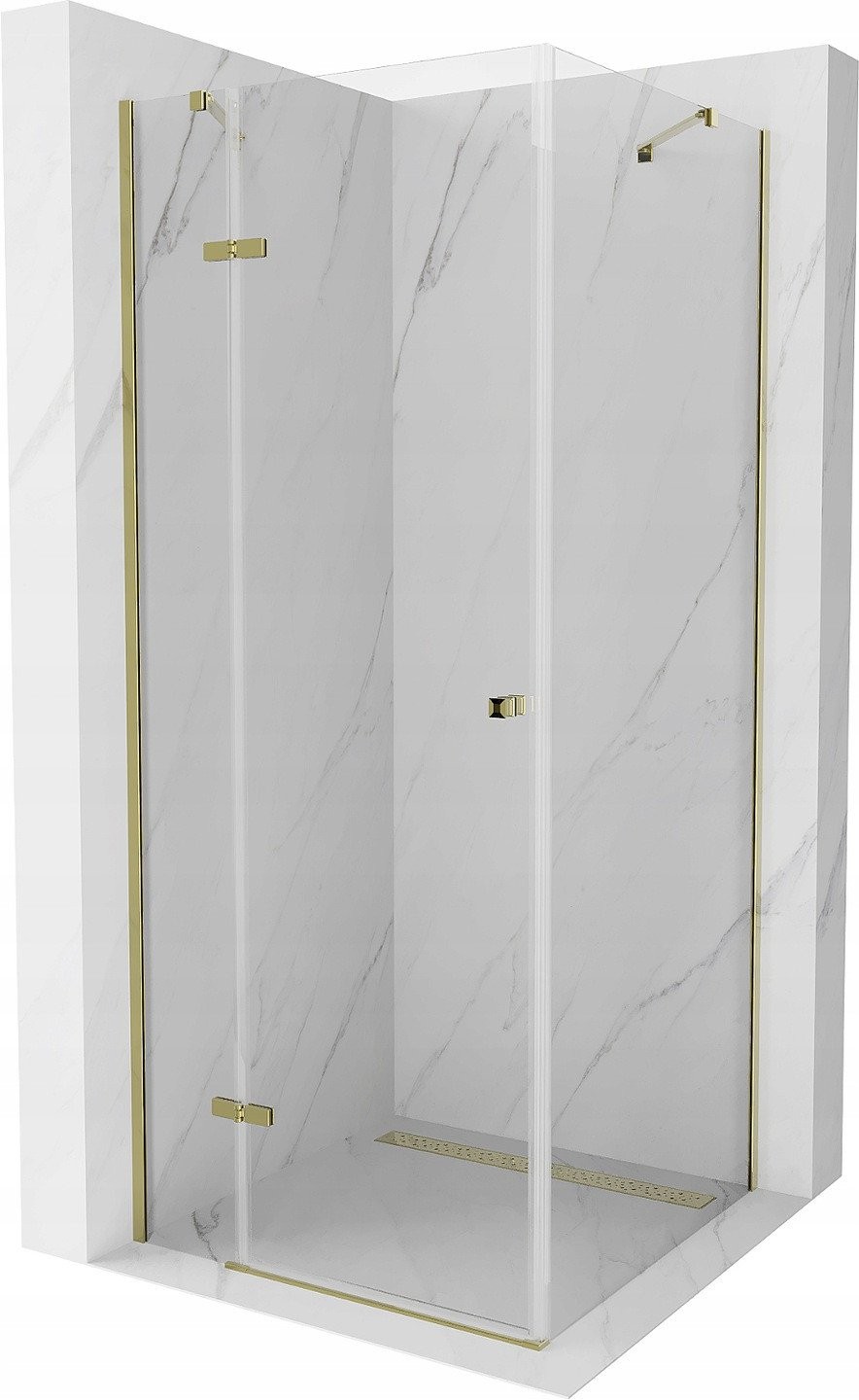Mexen Roma kabina prysznicowa uchylna 90 x 90 cm, transparent, złota - 854-090-090-50-00