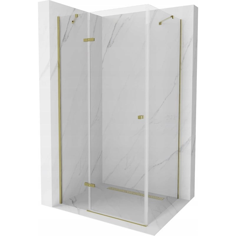 Mexen Roma kabina prysznicowa uchylna 80 x 90 cm, transparent, złota - 854-080-090-50-00
