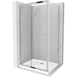 Mexen Apia kabina prysznicowa rozsuwana 140 x 70 cm, transparent, chrom + brodzik Flat - 840-140-070-01-00-4010
