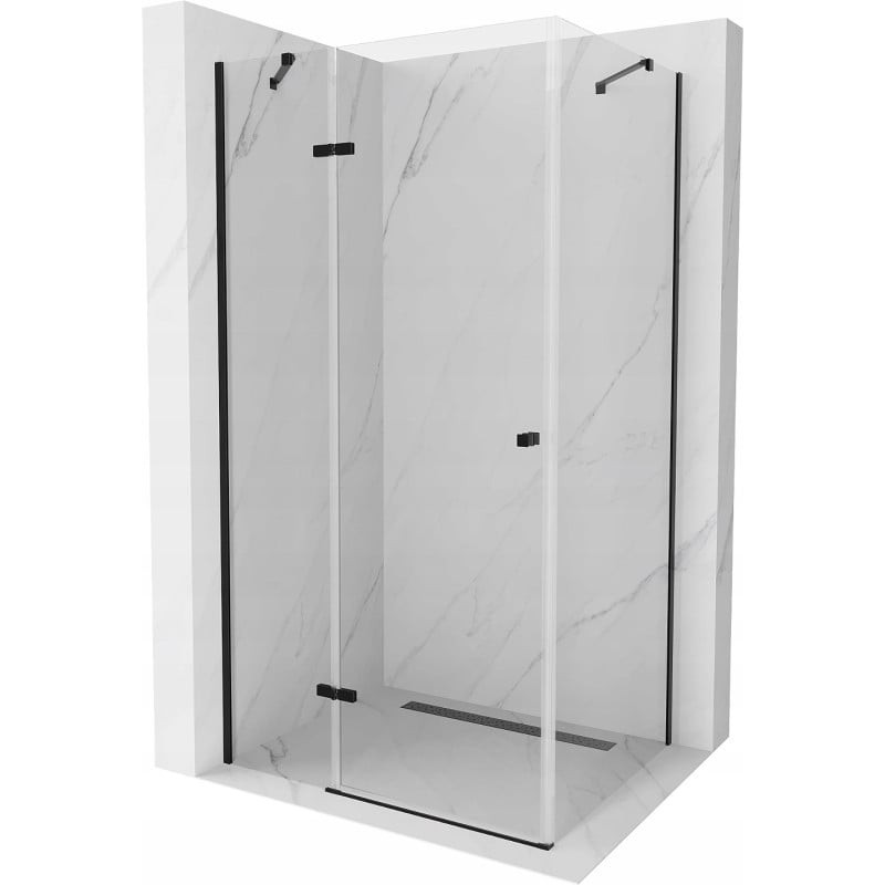 Mexen Roma kabina prysznicowa uchylna 80 x 90 cm, transparent, czarna - 854-080-090-70-00