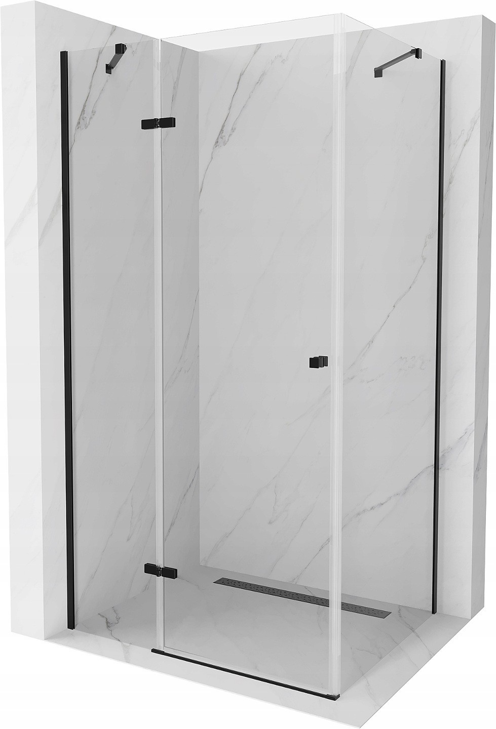 Mexen Roma kabina prysznicowa uchylna 80 x 90 cm, transparent, czarna - 854-080-090-70-00