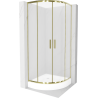 Mexen Rio kabina prysznicowa półokrągła 70 x 70 cm, szron, złota + brodzik Rio, biały - 863-070-070-50-30-4710