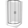Mexen Rio kabina prysznicowa półokrągła 70 x 70 cm, szron, czarna + brodzik Rio, biały - 863-070-070-70-30-4710