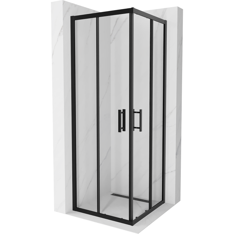 Mexen Rio kabina prysznicowa kwadratowa 70 x 70 cm, transparent, czarna - 860-070-070-70-00
