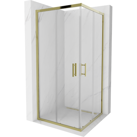 Mexen Rio kabina prysznicowa kwadratowa 90 x 90 cm, transparent, złota - 860-090-090-50-00