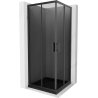 Mexen Rio kabina prysznicowa kwadratowa 90 x 90 cm, grafit, czarna + brodzik Flat, czarny - 860-090-090-70-40-4070B