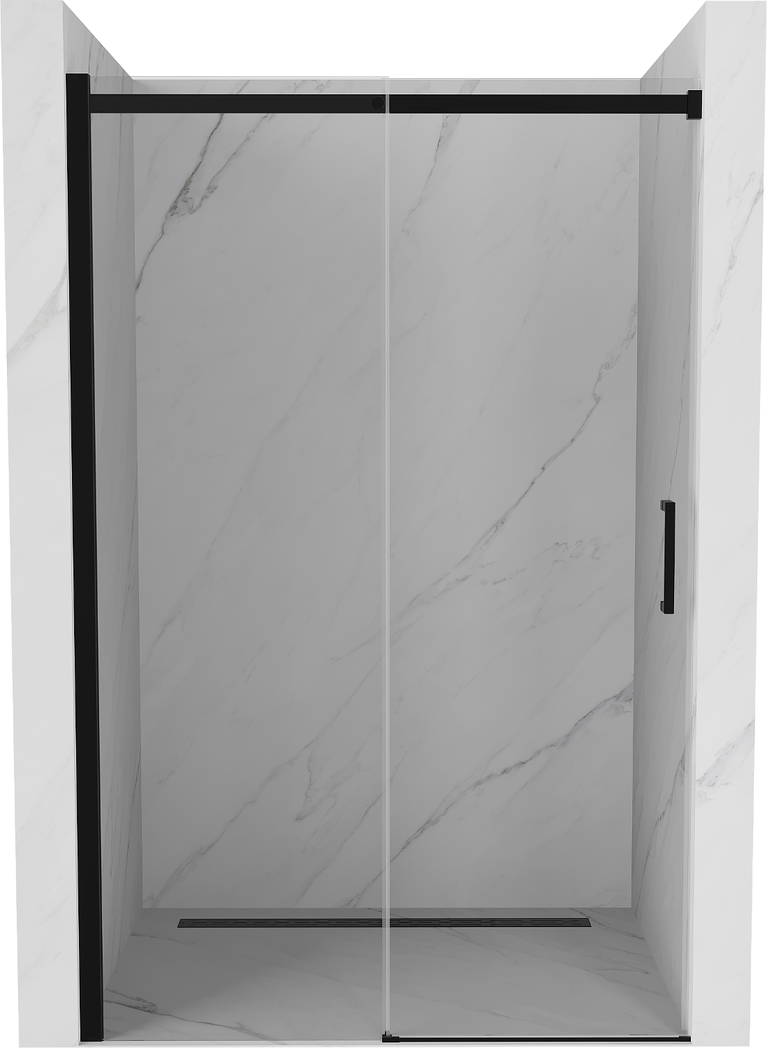 Mexen Omega drzwi prysznicowe rozsuwane 100 cm, transparent, czarne - 825-100-000-70-00