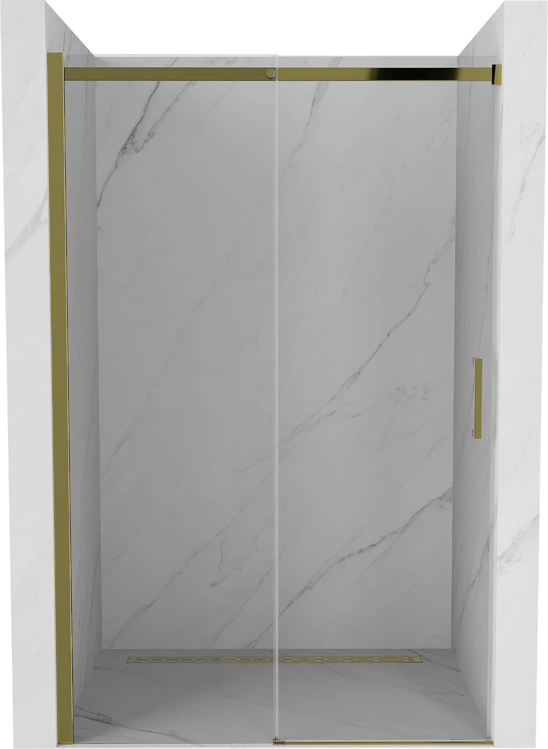 Mexen Omega drzwi prysznicowe rozsuwane 110 cm, transparent, złote - 825-110-000-50-00