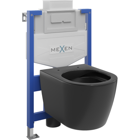 Mexen zestaw podtynkowy WC stelaż Fenix XS-U z miską WC Carmen, czarny mat - 6853388XX85