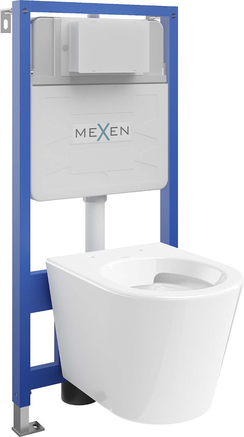 Mexen zestaw podtynkowy WC stelaż Fenix Slim z miską WC Rico, biały połysk - 6103372XX00
