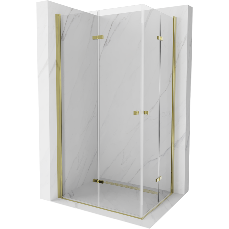 Mexen Lima Duo kabina prysznicowa składana 100 x 90 cm, transparent, złota - 856-100-090-50-00-02