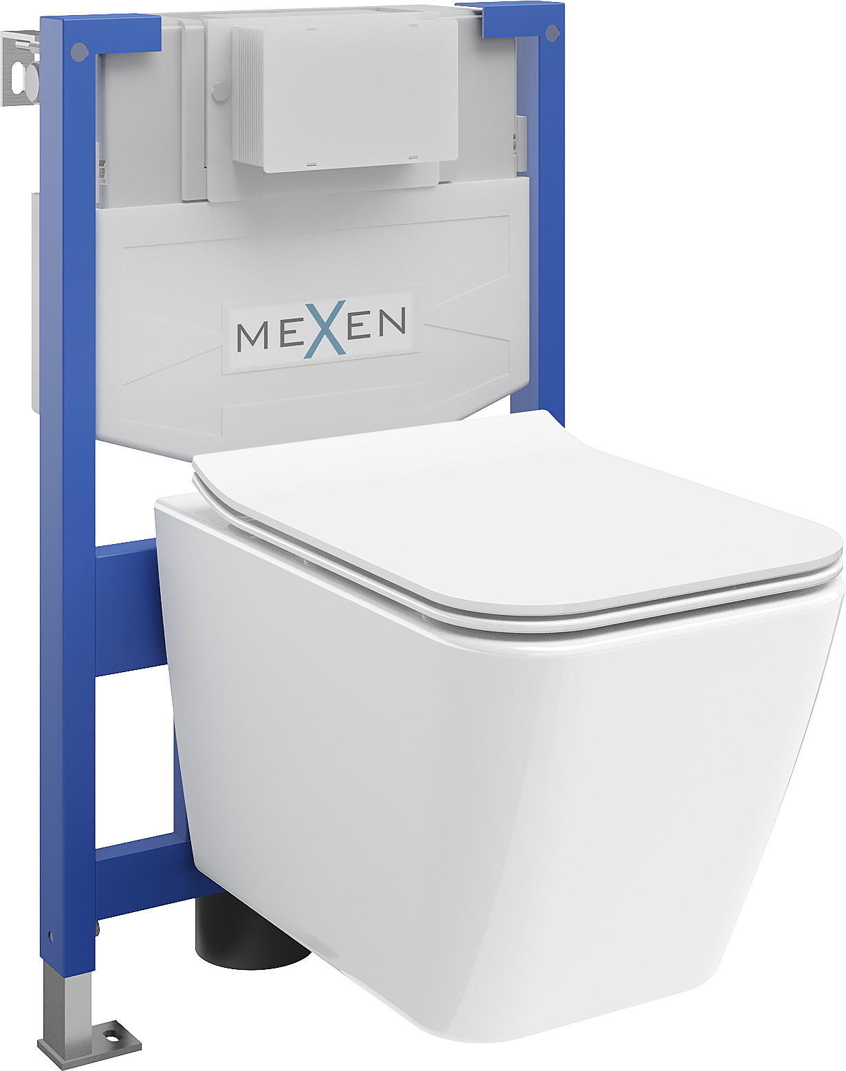 Mexen zestaw podtynkowy WC stelaż Fenix XS-F z miską WC Cube i deską wolnoopdającą, biały połysk - 68030924000