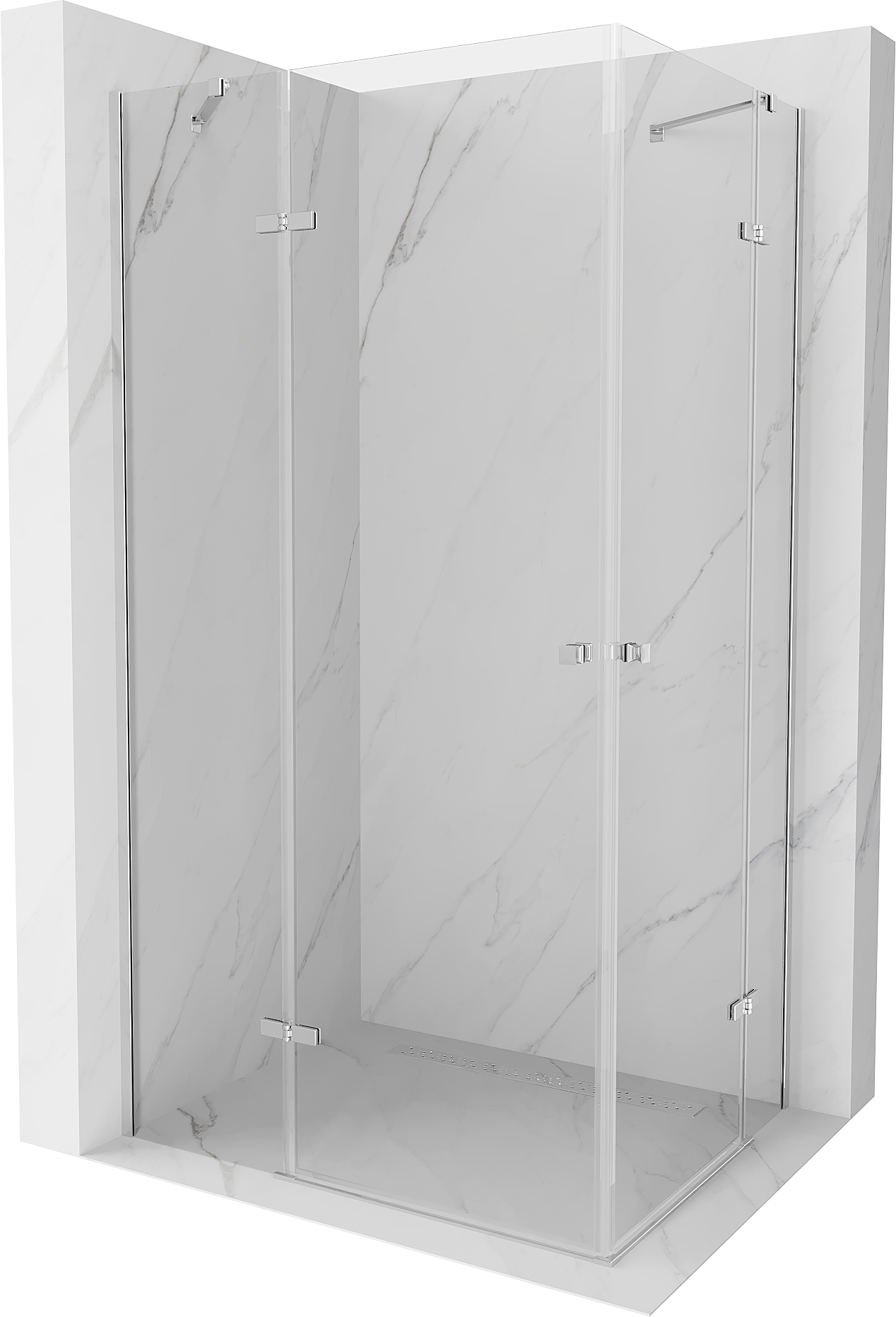 Mexen Roma Duo kabina prysznicowa uchylna 110 x 110 cm, transparent, chrom - 854-110-110-02-00