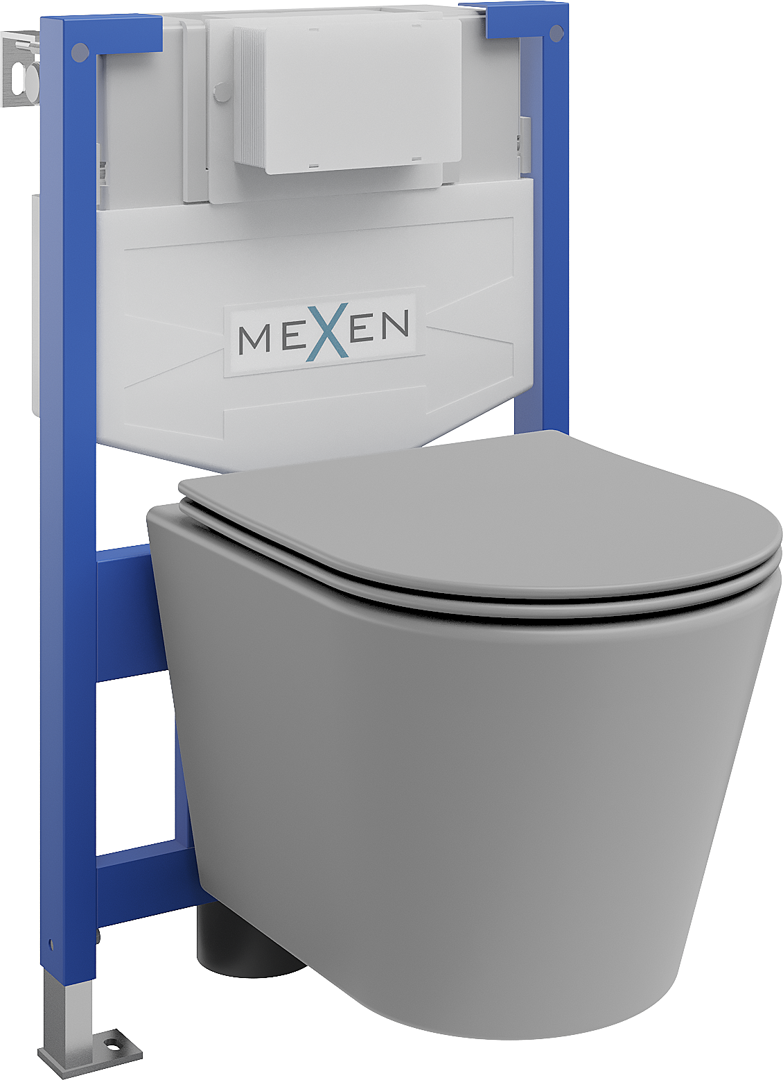 Mexen zestaw podtynkowy WC stelaż Fenix XS-F z miską WC Rico i deską wolnoopadającą, szary jasny mat - 68030724061